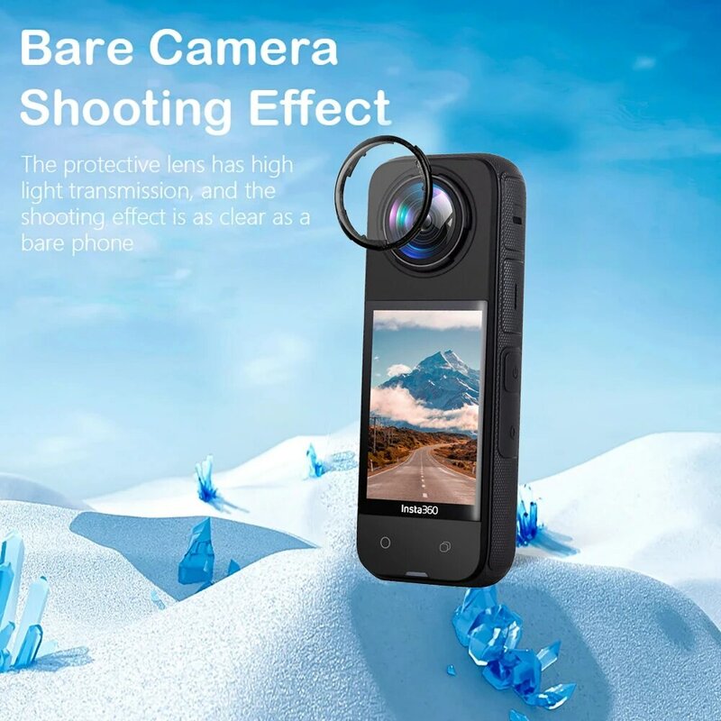 Protections d'objectif pour caméra de sport Insta360, housse de protection anti-rayures, lentille PC de protection rotative, accessoires de miroir