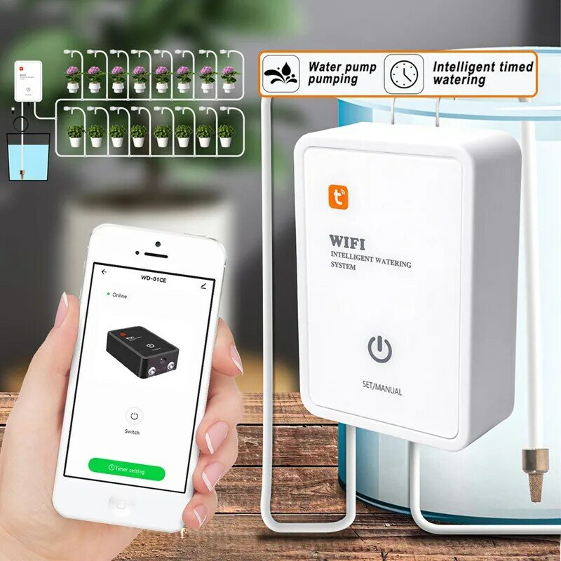 Tuya Smart Wifi Tuinbediening Bewateringsapparaat Automatische Wifi Mobiele App Controle Water Irrigatie Bewateringssysteem Kit