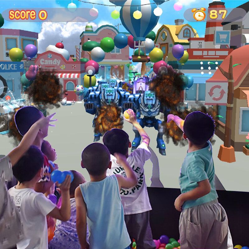 22 ألعاب ذكية للأطفال لعبة أرضية تفاعلية/جدار نظام الإسقاط جهاز السبورة التفاعلية جهاز متعدد النقاط شاشة كبيرة