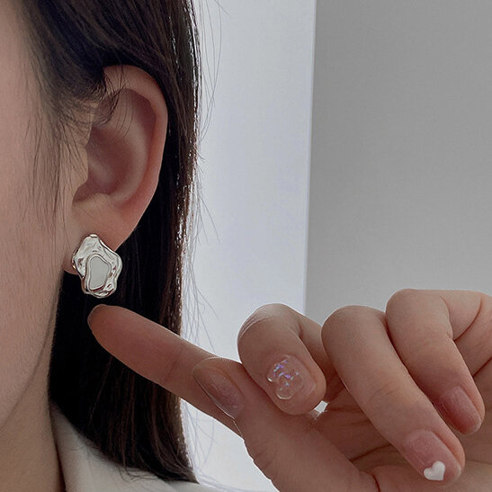 925 Sterling Silverl Geometrically irregular star Stud Earrings Pierce Ear Buckle for Women Girl Fashion Hip Hop Fine Jewelry