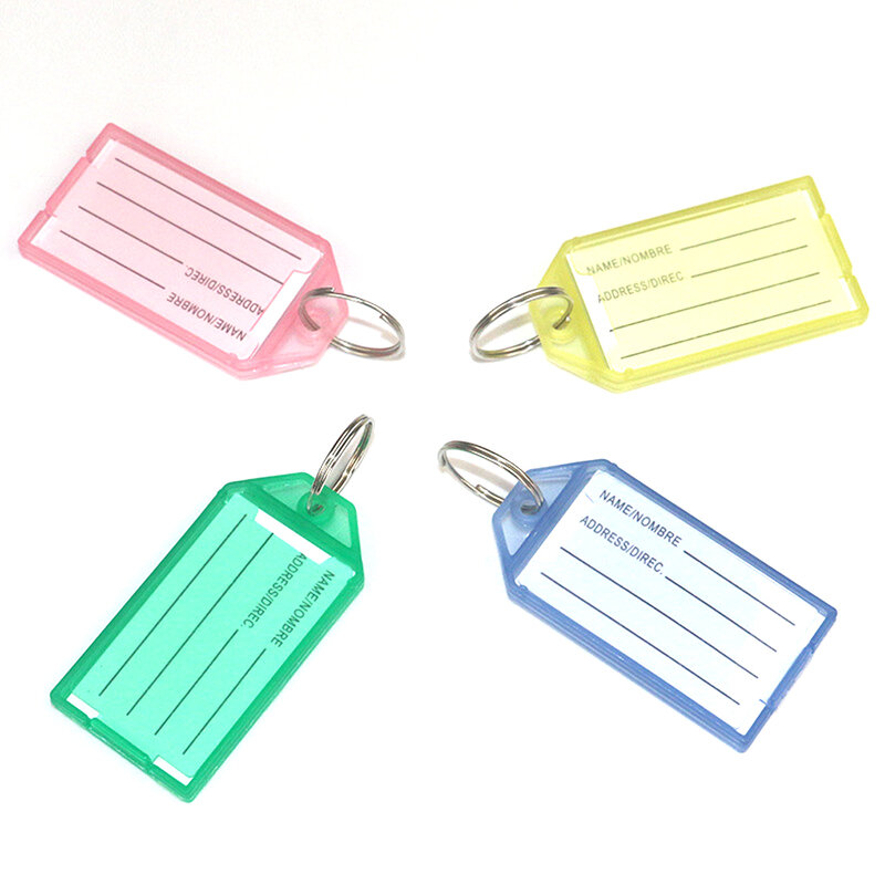 Keychain Name Tag Luggage Card Keyring Key Chain Holder Label Tote