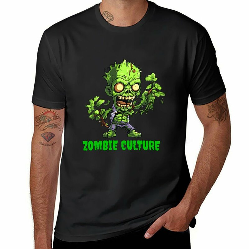 Camiseta Men Zombie Culture, Roupa de Treino Kawaii, Blusa, 1