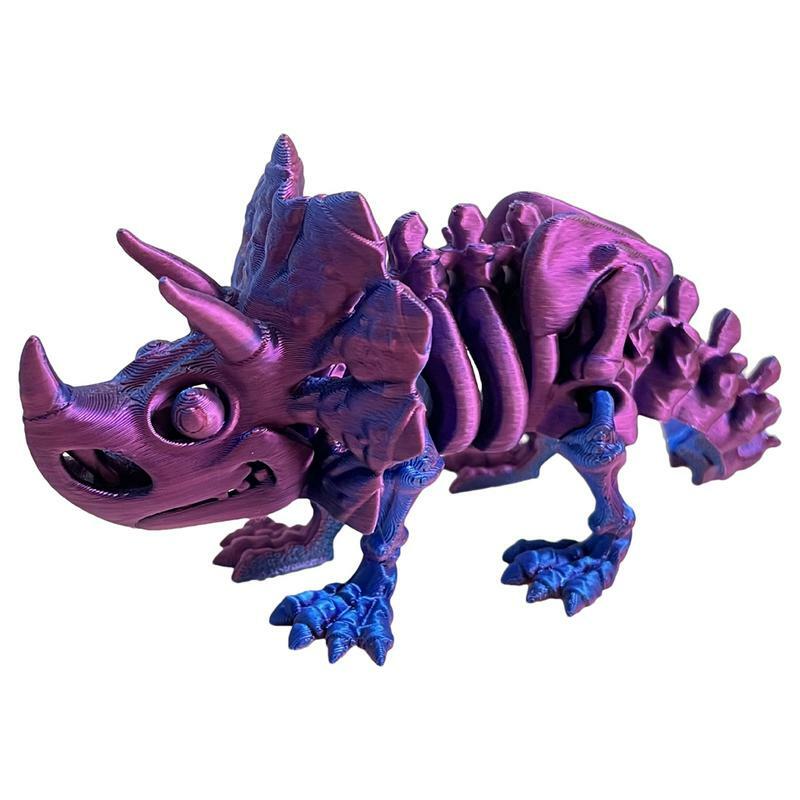 Triceratops-Figurine d'Action de Crâne de Dinosaure, Modèle Imprimé en 3D, Jouet Décoratif DIY pour Chambre d'Enfant et Salon