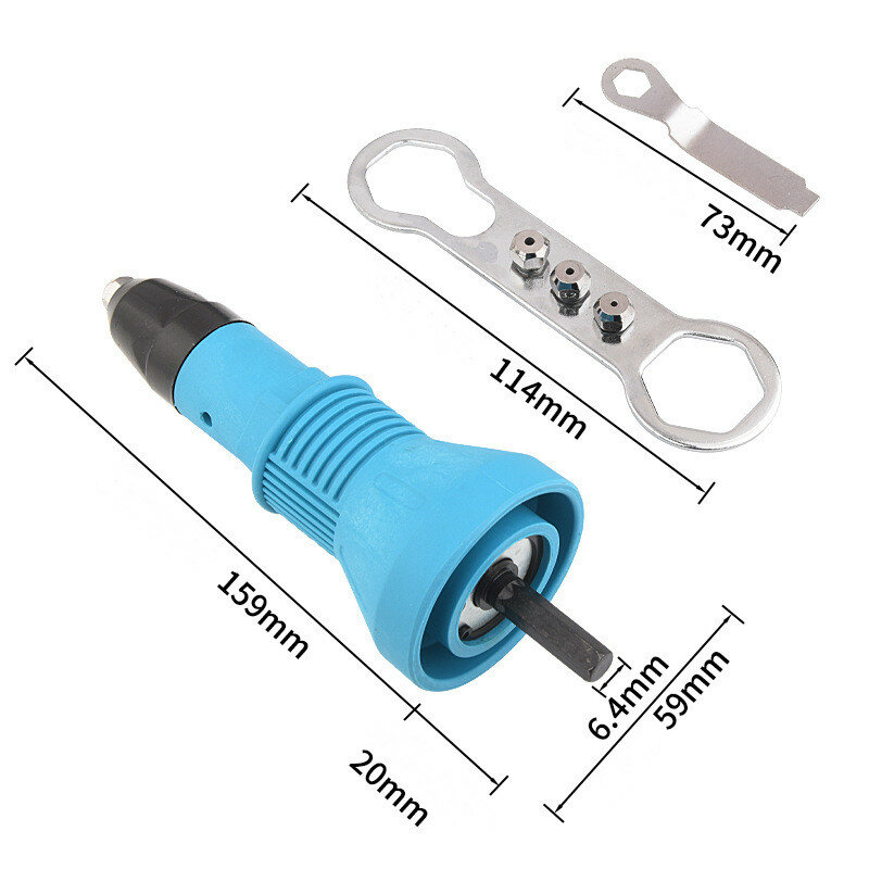 Adapter nitownicy elektryczny nitownica Adapter nit nakrętka typu Insert Pull nitowanie głowy wiertła 2.4mm 3.2mm 4.0mm 4.8mm narzędzia bezprzewodowe