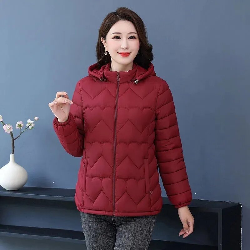 2023 Autumn Winter New Fashion Middle-Aged Mother's Women Parkas Clothing Short Down Cotton Jacket Female Parka Outwear Overcoat