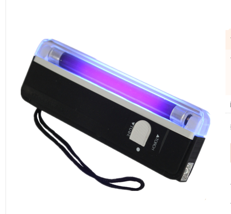 Conveniente detector de billetes con linterna ultravioleta