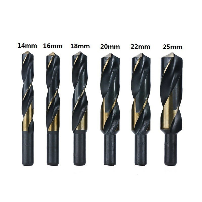 HSS Twist Drill Bit with Reduced Shank 14 16 18 20 22 25mm Diameter Hole Saw Cutter for Metal Drilling Tool