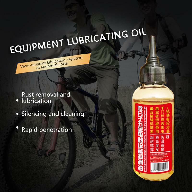 Aceite lubricante para bicicleta, equipo doméstico de 60ml, cilindro de bloqueo, cadena de rodamiento, cremallera de rodamiento de patín