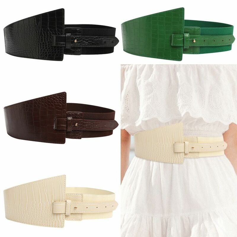 Cinturones de moda para mujer, faja de cuero con hebilla de Pin, corsé corporal, faja suave y ancha