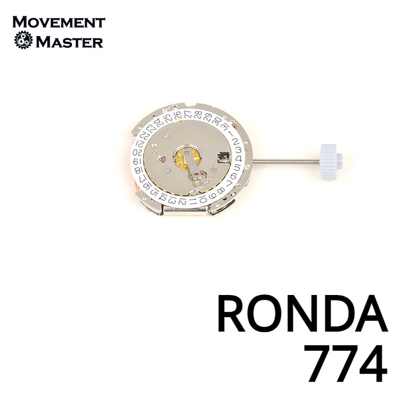 Swiss RONDA-reloj con movimiento de cuarzo de dos pines, accesorio Original con fecha a 3, 774