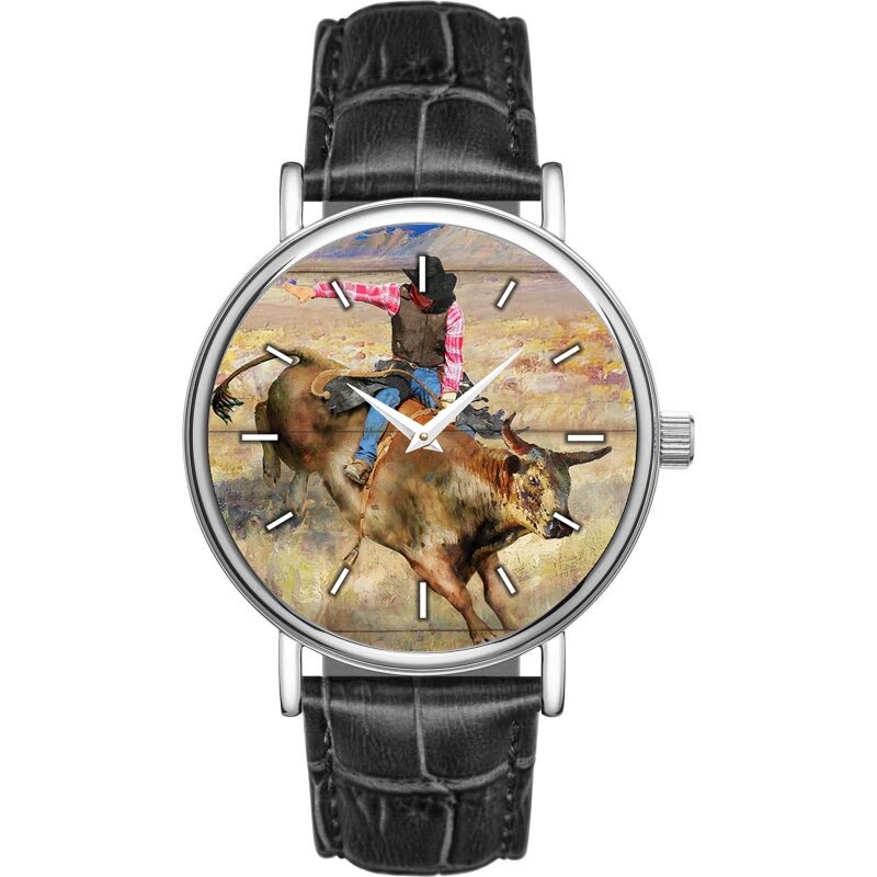 Nieuwe Heren Horloge Quartz Polshorloges Mode & Casual Leren Horloge Paard En Spaanse Stierenvechter Voor Mannen