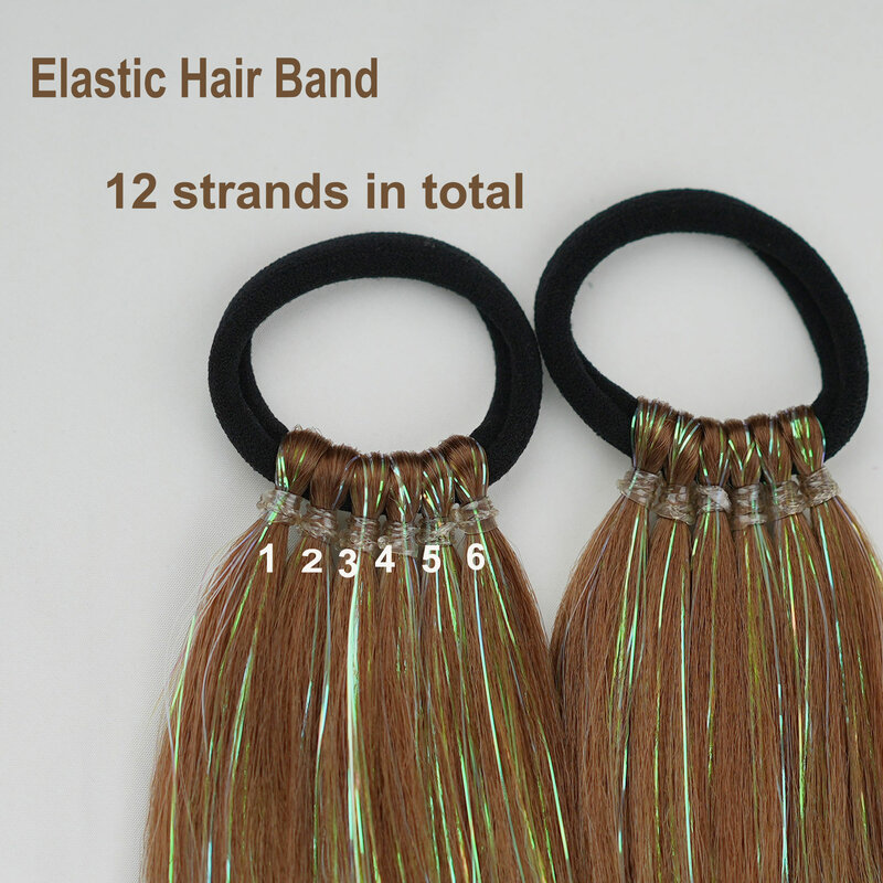AIYEE 28-дюймовые накладные хвосты с эффектом омбре, 2 шт. цветных накладных волос с завязкой, искусственный конский хвост