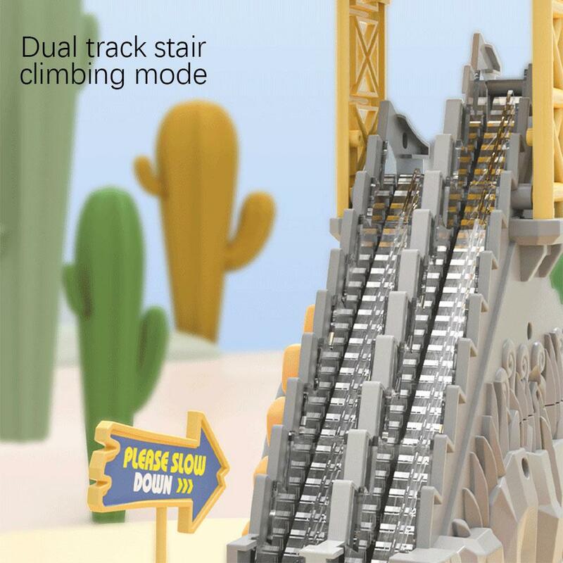 Dinosaur Track Toys Dinosaur Chasing Race Track Game Set Climb Stairs Toy Roller Coaster Toy With LED Flashing Lights Music