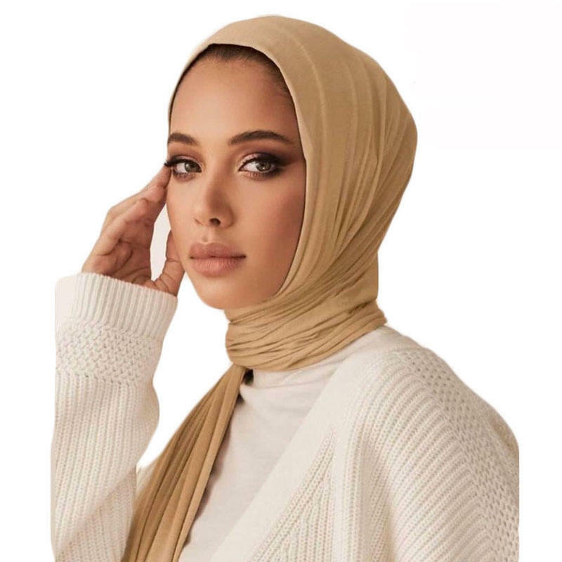 女性のためのコットンジャージースカーフ,高品質のヒジャーブ,柔らかく通気性のある生地,イスラム教徒のヒジャーブ