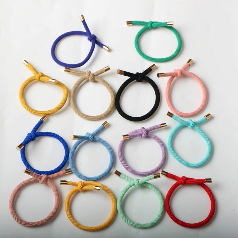 Women Elastic Hair Rope Rubber Bands Stylish Girls Hair Bands Hair Scrunchies Gold Plated Hair Accessories Hair Tie