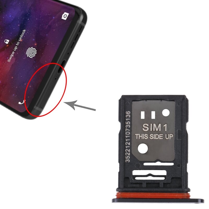 Bandeja de tarjeta SIM Original + bandeja de tarjeta SIM / Micro SD para TCL 10 Pro, soporte de tarjeta SIM, cajón de teléfono, pieza de repuesto