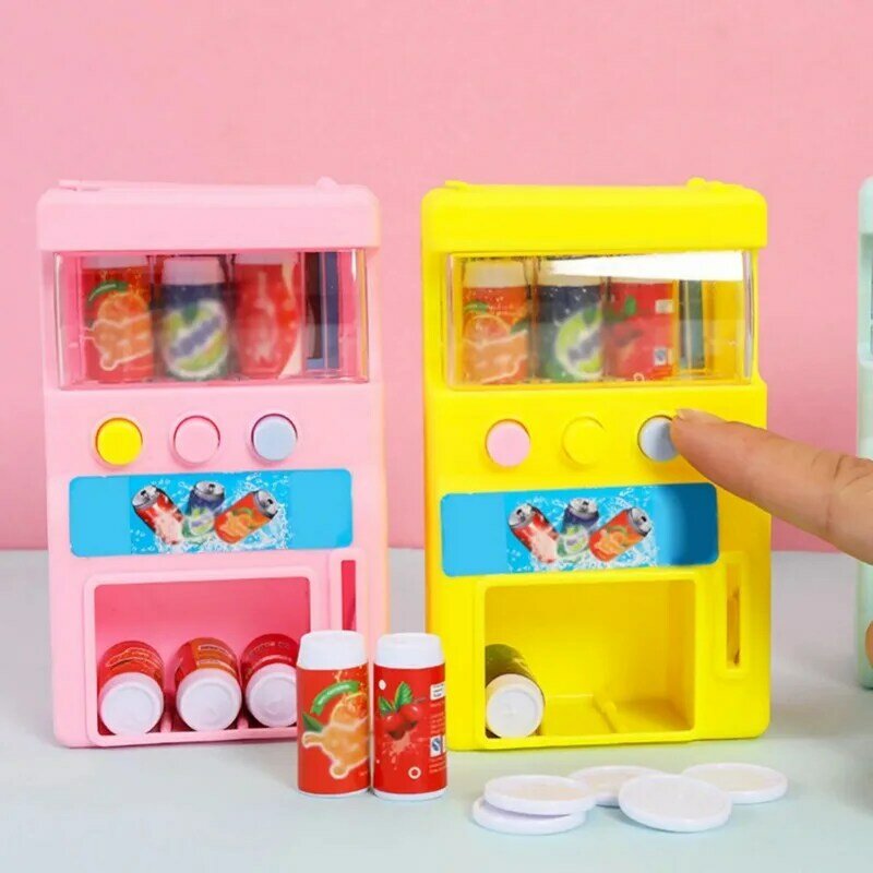 أطفال محاكاة آلة بيع مع عملات المشروبات التظاهر اللعب ألعاب تعليمية للأطفال ألعاب هدايا عيد الاطفال اللعب