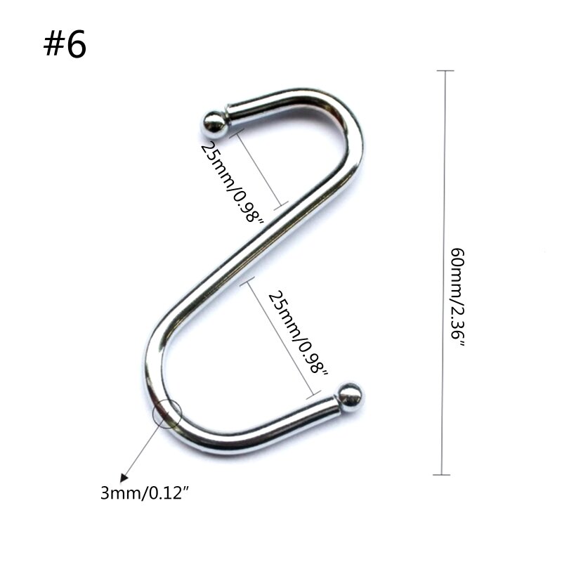 YYSD for Creative Stainless Steel S Hook Strong Load Bearing Metal Hooks Space Saving
