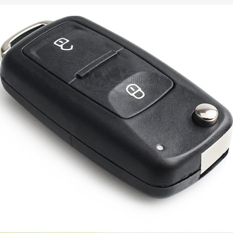 Virar remoto Shell chave do carro, caso chave de 3 botões, Hu66 para Golf, Tiguan, Polo, Candy, Jetta, Touran, Skoda, Seat, Leon, 5K0837202 AD, 1Pc