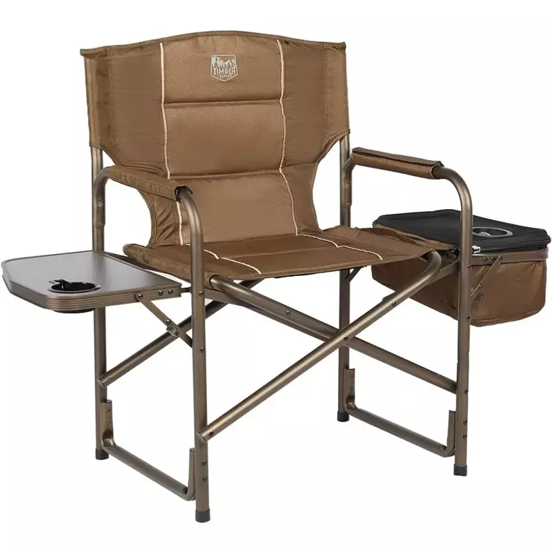 LISM TIMBER RIDGE-silla plegable compacta para exteriores, mesita auxiliar para el césped, bolsa enfriadora y bolsillo de malla, ligera, para acampar