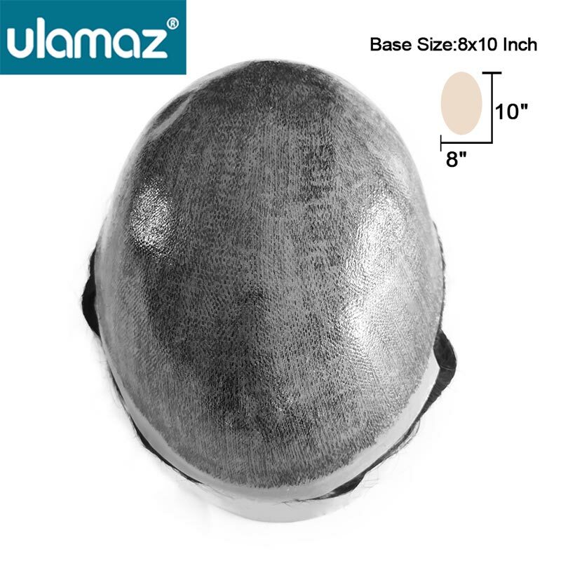 Парик Мужской без узлов, 0,1-0,12 мм, индийские человеческие волосы, плотность 120%