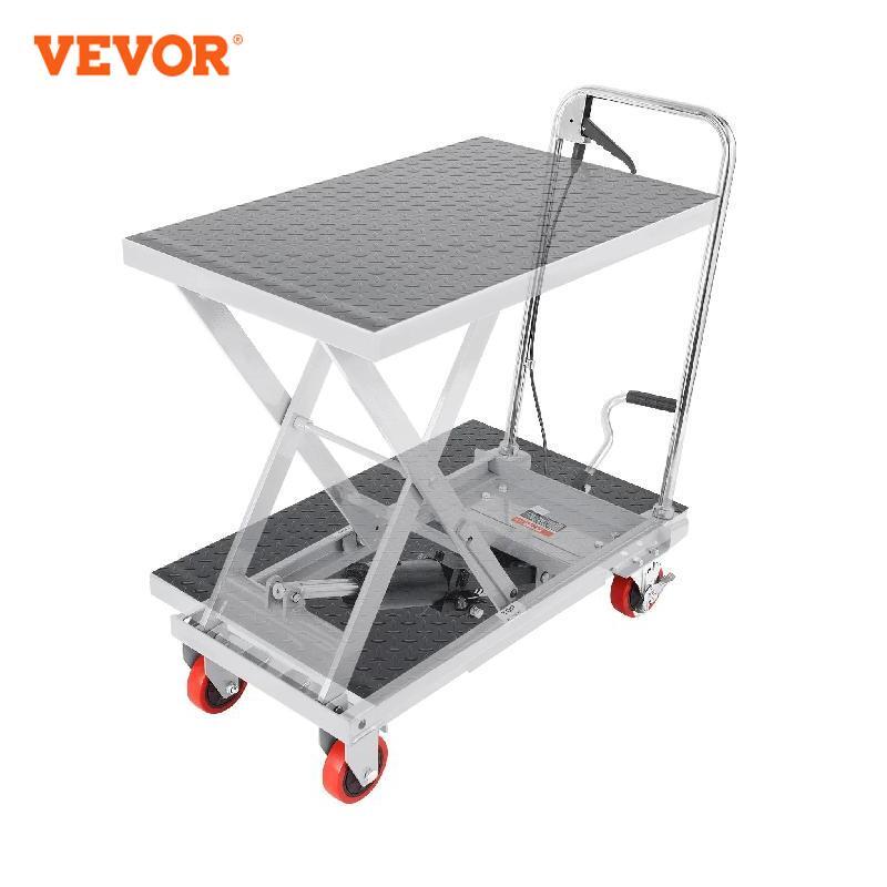 VEVOR-carrito de mesa elevadora hidráulica, plataforma Manual de tijera única con 4 ruedas y almohadilla antideslizante para manejo de materiales, 330/500 libras