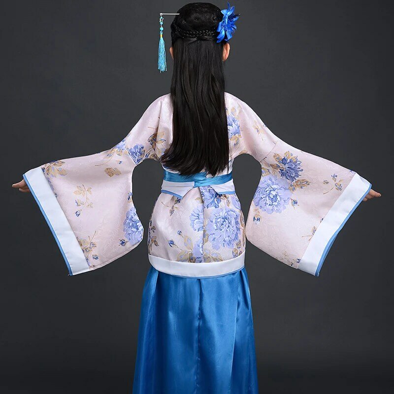 Kostum penampilan anak-anak, kostum kuno anak perempuan, kostum Hanfu Tang, kostum penampilan kuno Dinasti Qin