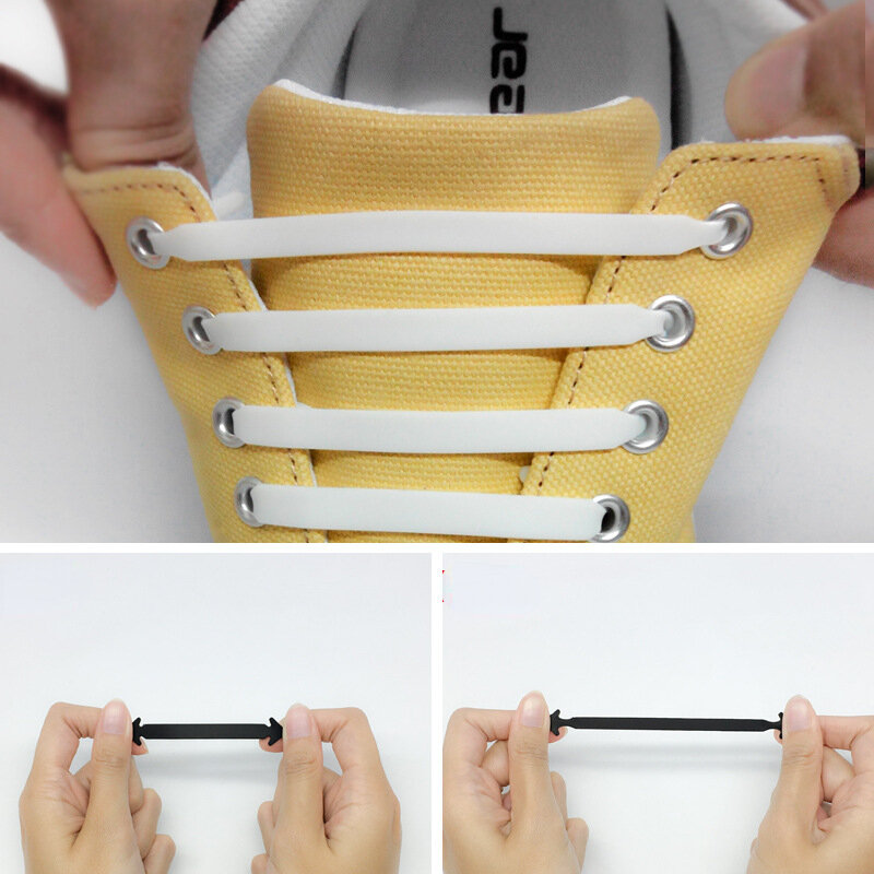 12 teile/los Silikon elastische Schnürsenkel spezielle keine Krawatte Schnürsenkel Schnürsenkel Schnürsenkel für Kinder/Erwachsene Schnürung Gummi Turnschuhe Schnürsenkel