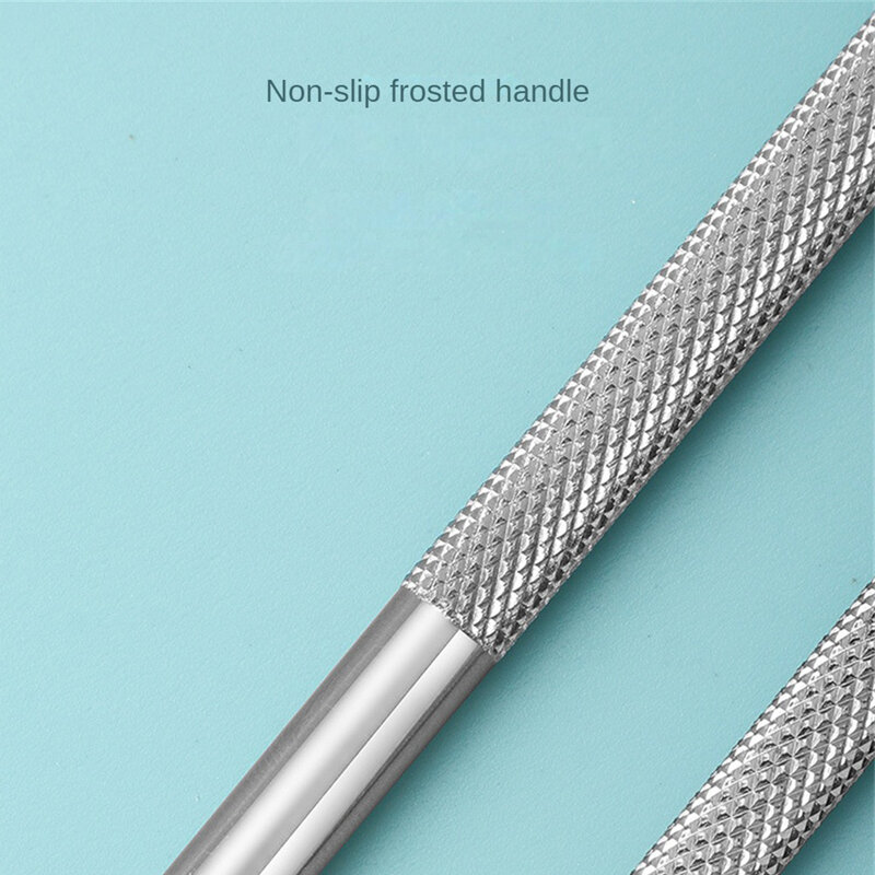 Empurrador de cutícula de aço inoxidável duplo, Manicure Sticks, removedor de unhas, ferramenta manicure para Nail Art