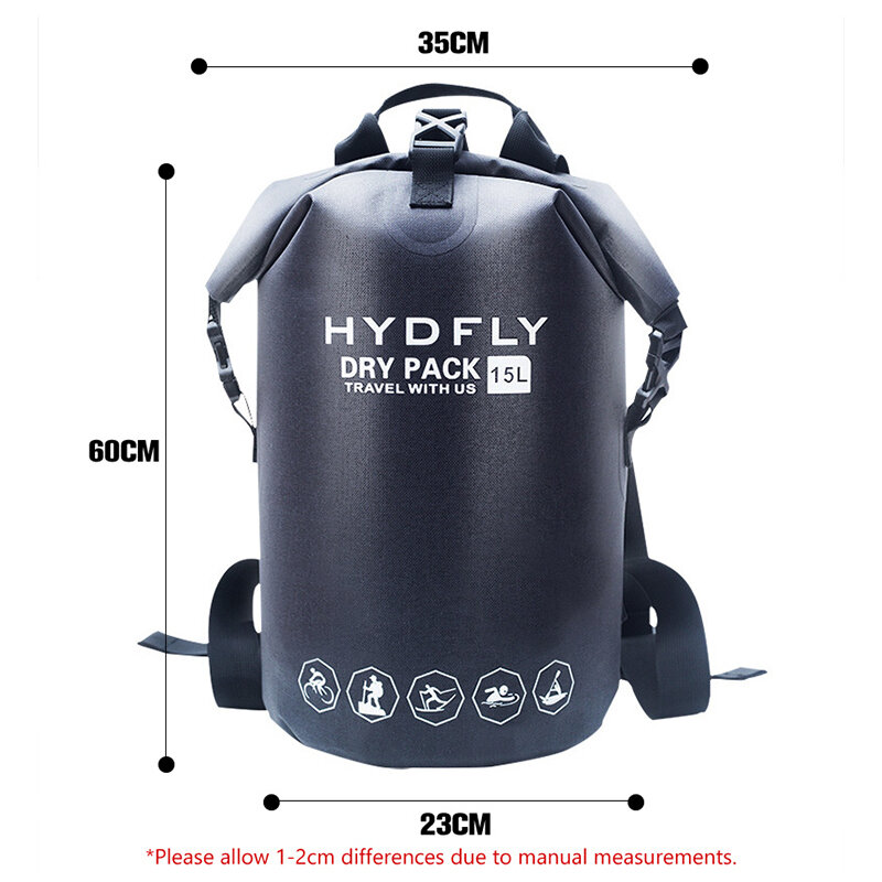 15L 30L pływające pływanie worek do przechowywania IPX6 wodoodporne suche mokre separacja torby sportowe plecak nurkowanie Rafting worek wędkarski XA209L