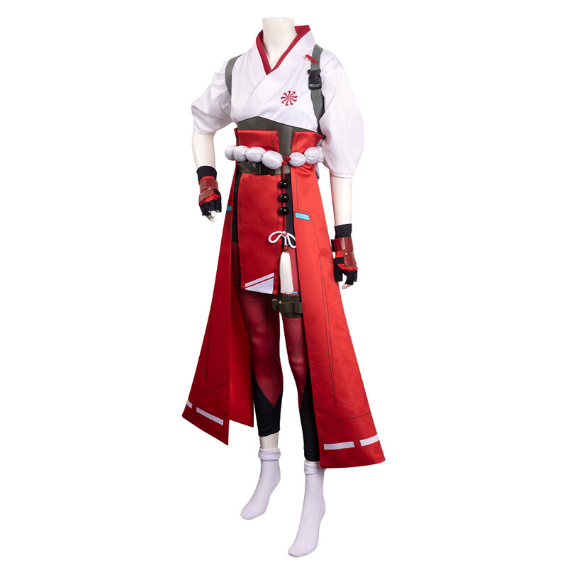 OW Fantasia Kiriko disfraz de Cosplay para mujer adulta, Kimono, vestido, guantes, trajes, fiesta de Carnaval de Halloween, traje de juego de rol