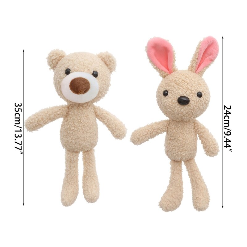 Pluche knuffeldier Bunny Bear Zacht schattig sleutelhanger Rugzak decoratief speelgoed