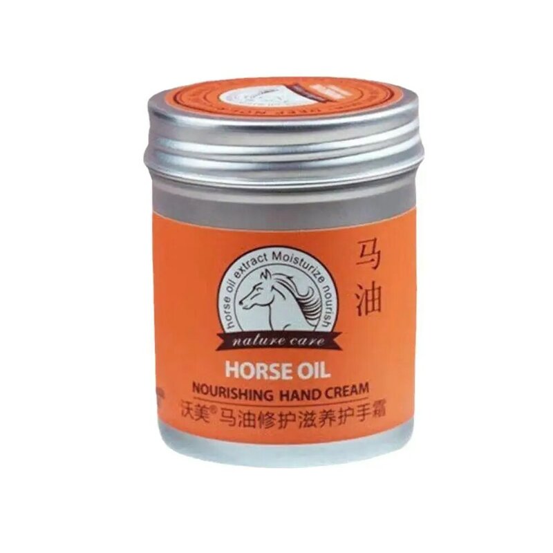 Horse oil repair creme para as mãos, anti-envelhecimento, macio, clareador, hidratante, nutritivo, para cuidar dos pés, para mulheres, 80g