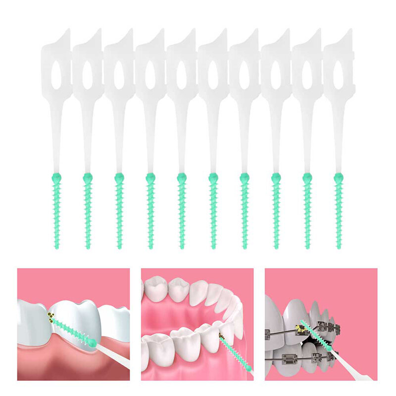 Silicone Dental Pick Interdental Brush Teeth Stick Soft Toothpick Oral Hygiene Care Tools in Travel case