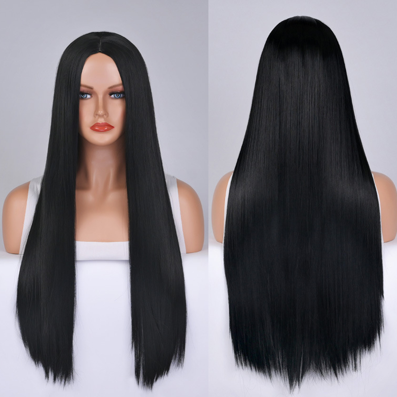 32" 80cm Long Straight Wig for Women Middle Part Natural Hair for Anime Halloween Party Costume Cosplay Wigs
