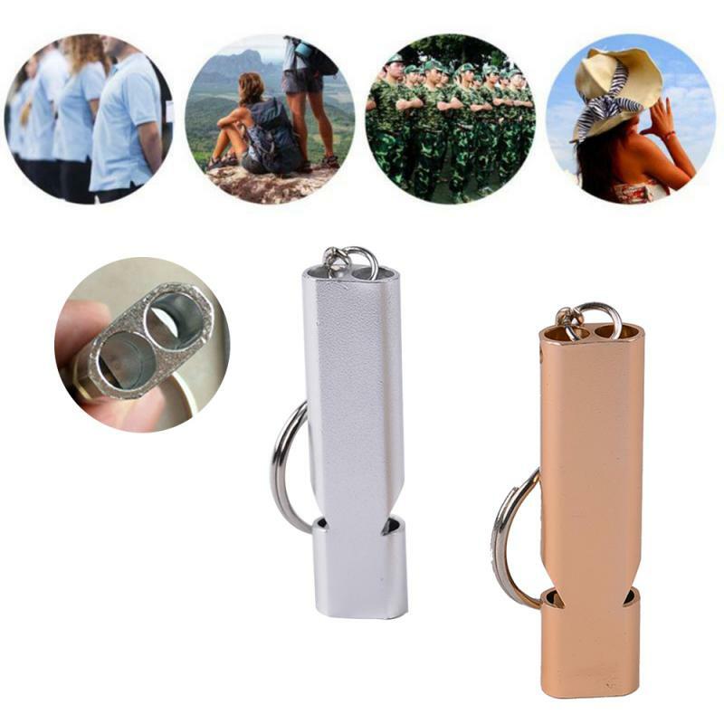 Double-frequency Alloy Aluminum Emergency Survival Whistle Outdoor Tool Keychain