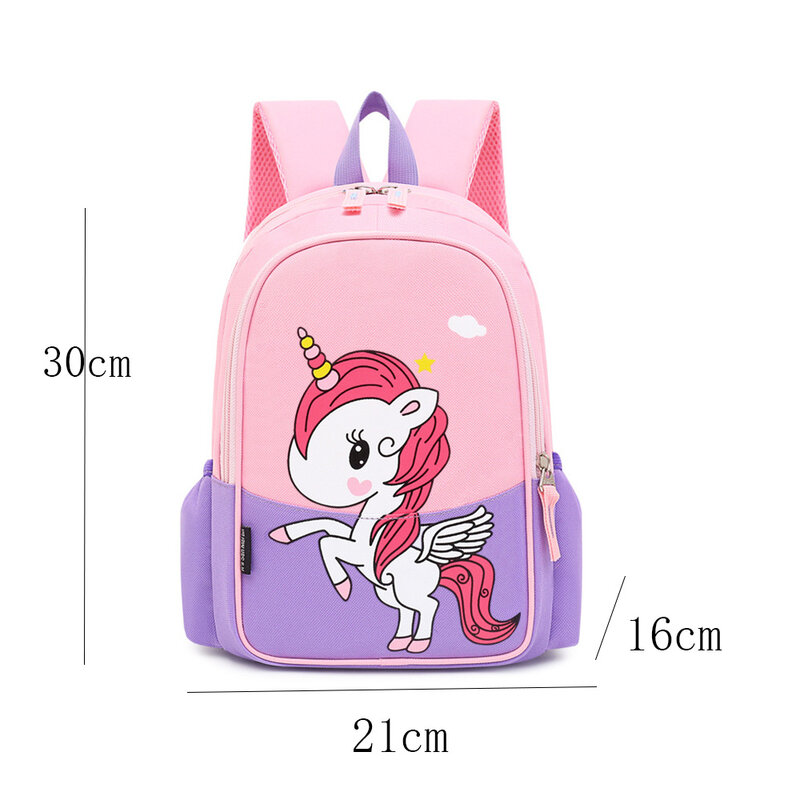 Nome personalizado Cartoon Unicorn Backpack, Kindergarten Backpack, meninos e meninas, Custom Schoolbag bordado, bonito, novo