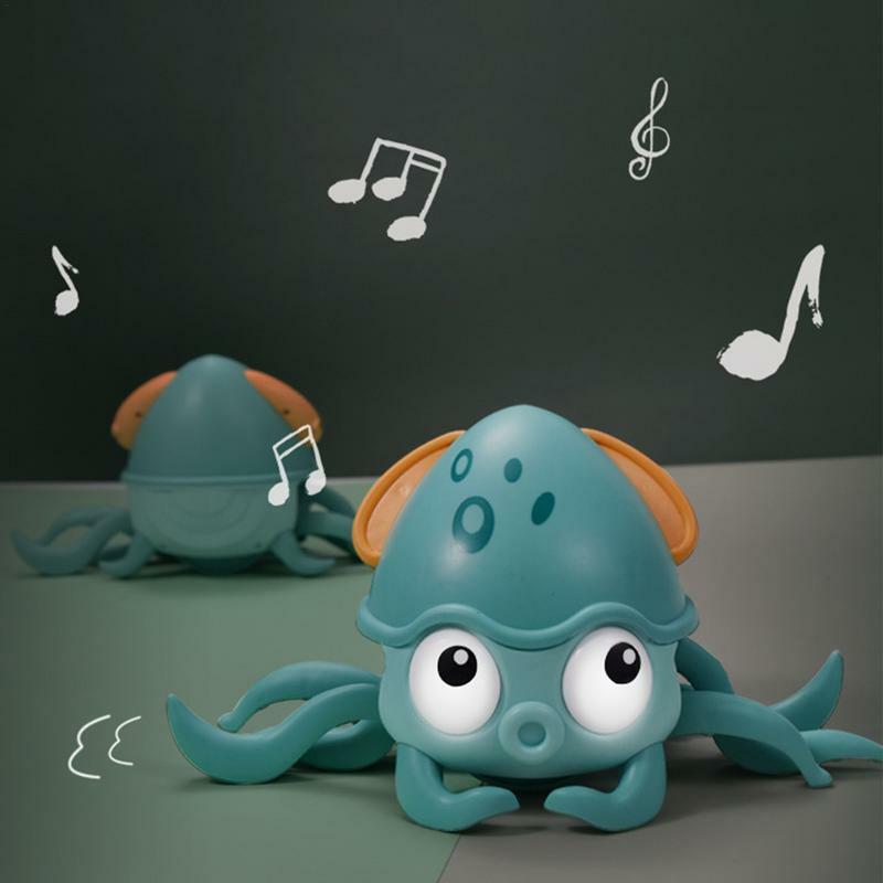 Jouet de bain pieuvre mobile pour bébé, jouets de baignoire pieuvre pour animaux de compagnie, musique et lumière LED, jouets de marche de rallye Inoling