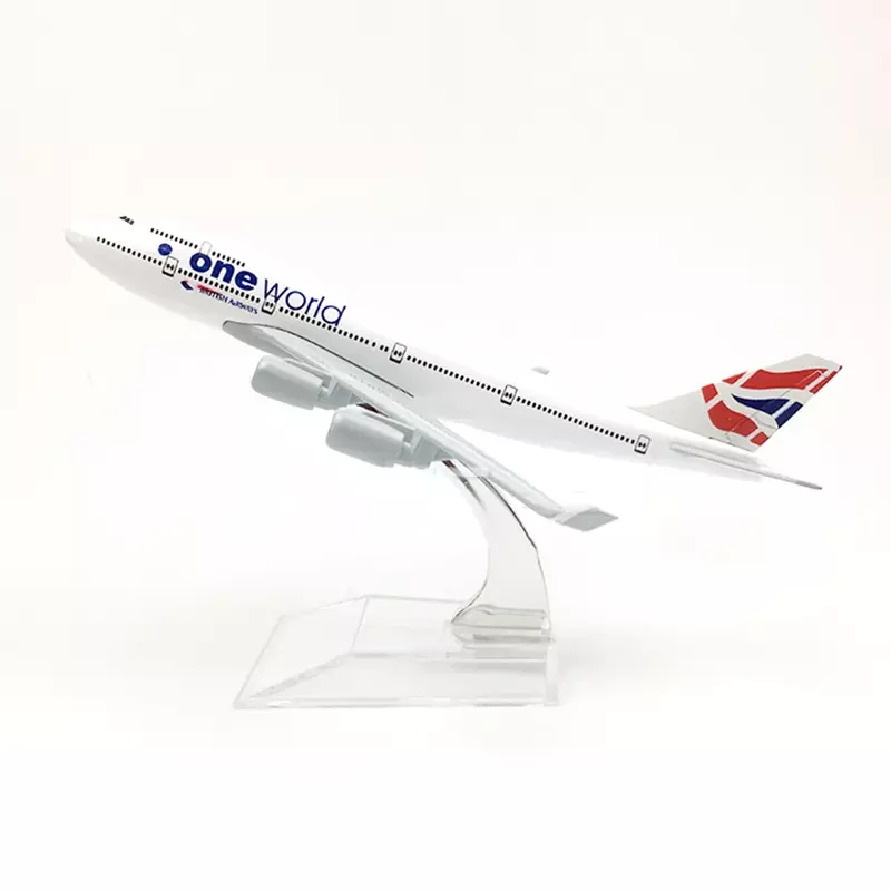 Samolot w skali 1/400 B747 Wielka Brytania jeden świat 16cm samolot ze stopu Boeing 747 zabawki modele dzieci prezent dla dzieci do kolekcji