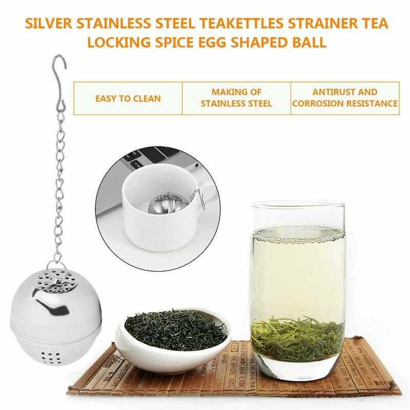 ใหม่สแตนเลสสตีลชา Infuser Sphere Locking Spice Tea กรองลูกตาข่าย Infuser ชากรอง Strainers ครัวอุปกรณ์เสริม