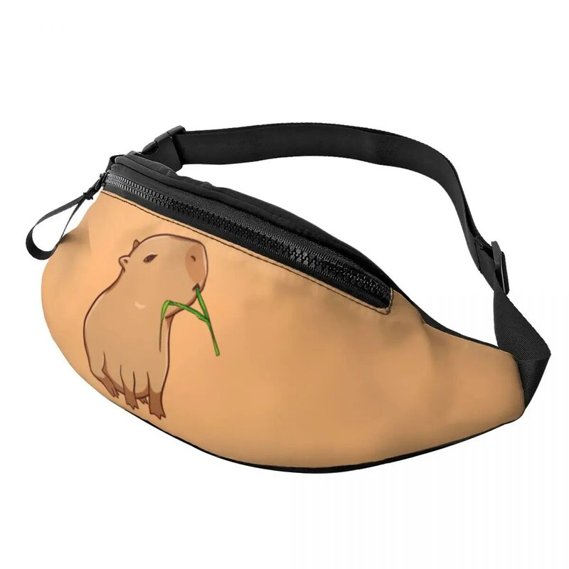 Cute Capybara Fanny Pack Men Women Custom Animal Lover Crossbody Waist Bag for Cycling Camping Phone Money Pouch