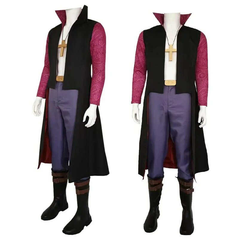 Live Action Movies Dracule Mihawk Cosplay Costume Men Outfit Cloak  Trench Coat Uniform Adult Man Halloween Carnival Party Suit