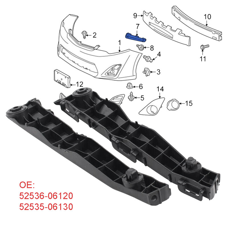 For Toyota Camry 2012-2014 Front Bumper Bracket Retainer Side Mount Support 1 Pair