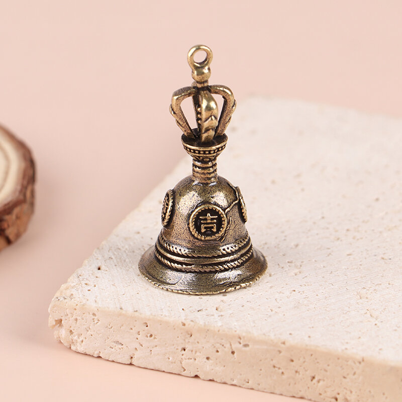 Campana de mano de cobre Vintage, equipo de enseñanza de decoración de escritorio para el hogar, campana de mano portátil única