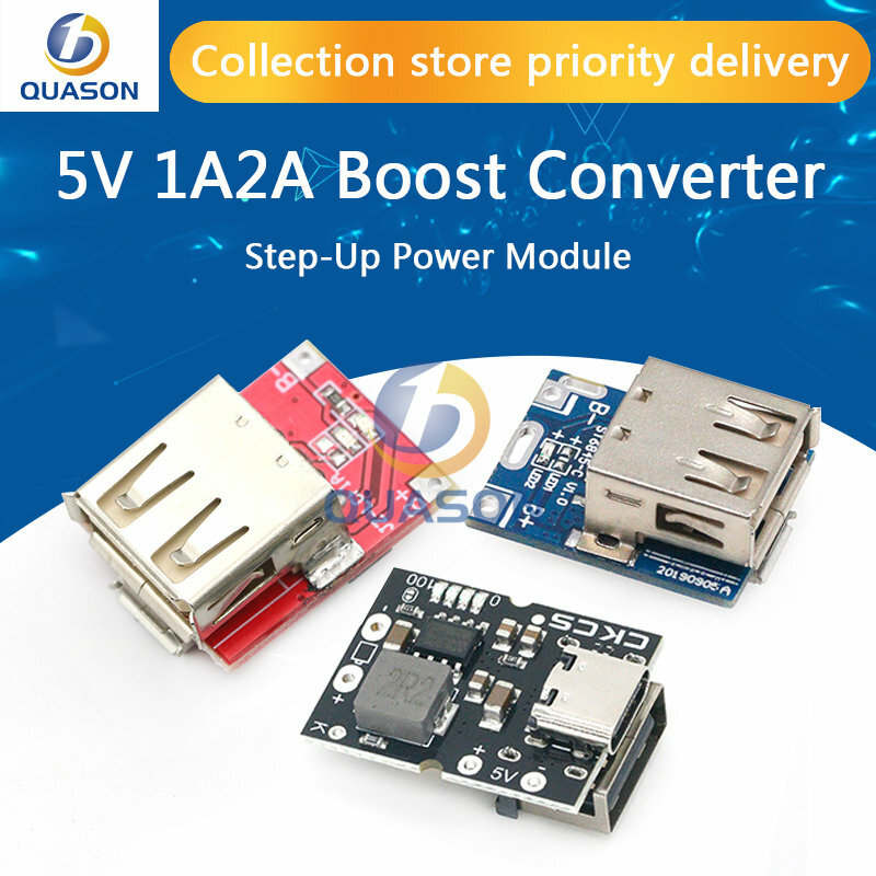 Type-C / Micro USB 5V 1A 2A Boost Converter Step-Up Power Module Mobile Power Bank Accessories With Protection LED Indicator