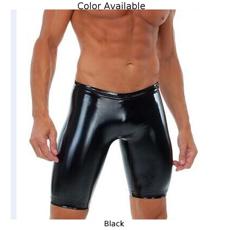 2022 Men PU-Leather Underwear Wet Look Boxer Briefs Nightclub Stage Panties Sexy Shorts Pants Black Fashionable Underpants