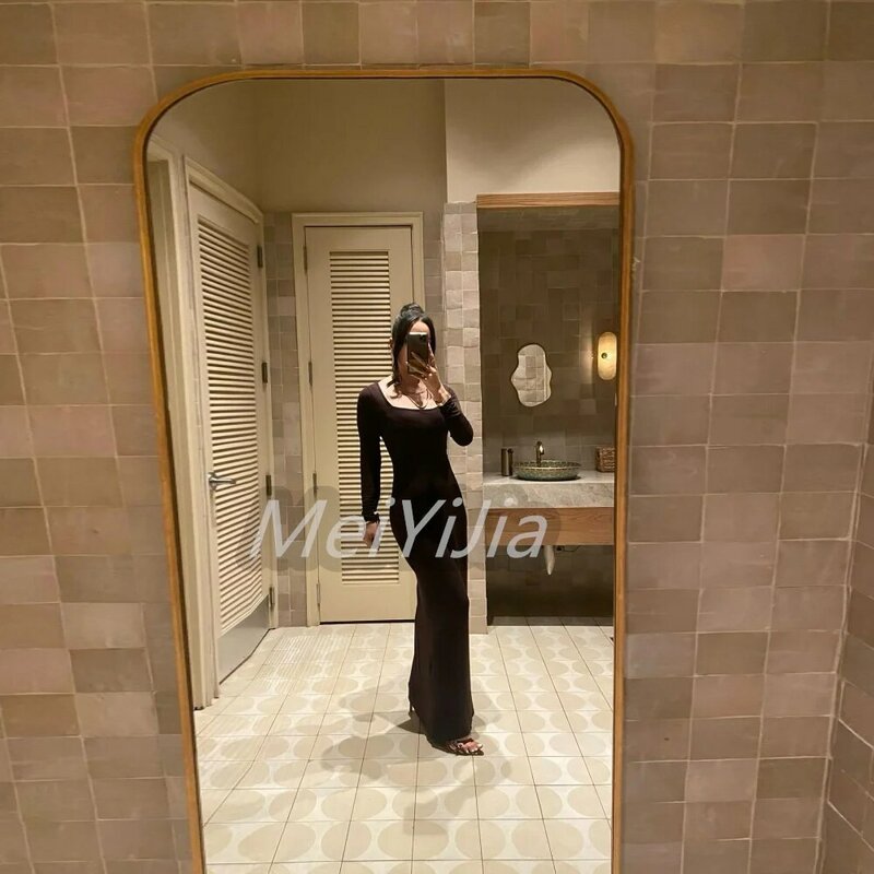 Meiyijia abendkleid saudi lange ärmel elegante scheide meerjungfrau aline arabien sexy abend geburtstag club outfits sommer 2024