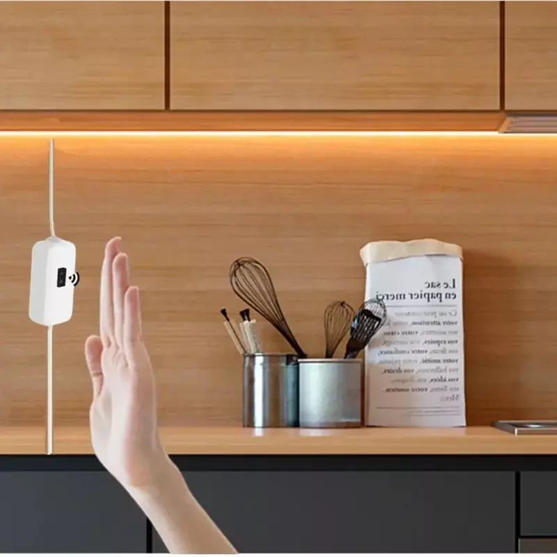 Veilleuse LED sans fil avec capteur de mouvement, USB, sous éclairage pour armoire de cuisine, chambre à coucher, éclairage intérieur de garde-robe