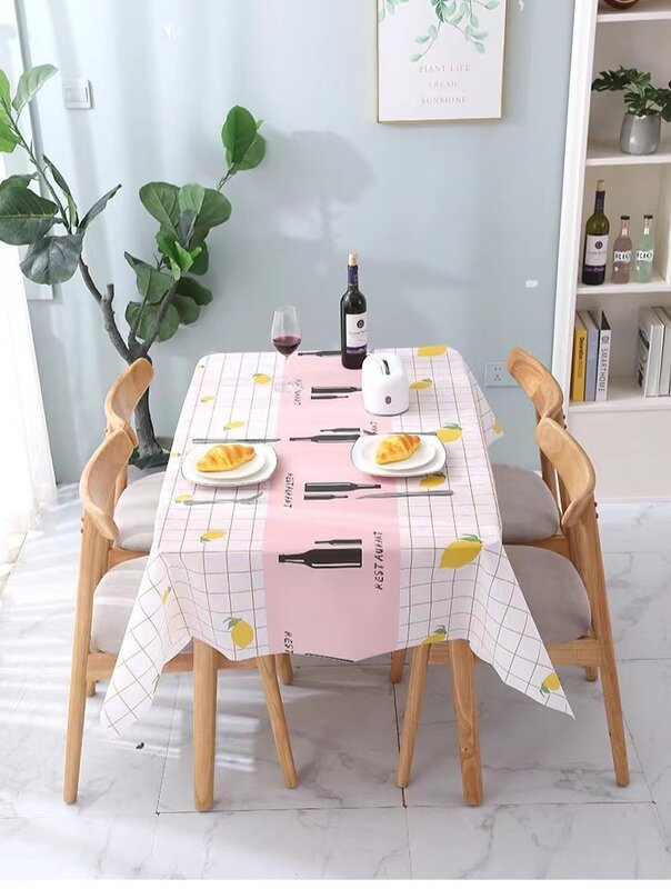 북유럽 스타일 커피 테이블 식탁보 가정용 플라스틱 일회용 식탁보 직사각형 방수 및 오일 방지 테이블 매트