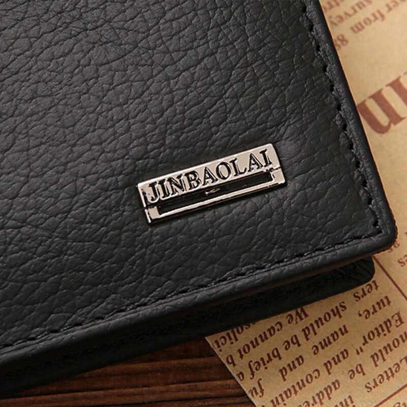 Klassische kurze echte Leder Männer Brieftaschen Mode Münz tasche Karten halter Männer Geldbörse einfache Qualität männliche Brieftaschen